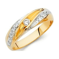Jewels 14k bijeli i žuti zlatni prsten dva tona okrugla kubična cirkonija cz Muška godišnjica vjenčani