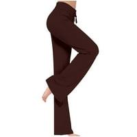Fatuov ženske široke noge joga hlače plus veličina vježba udobnost labavih dugih dugih parona za vuču visokog struka