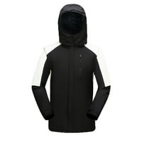 Absuyy withreaker jakne za žene Zip up planinarenje s uklonjivim kapuljačom otporne na vjetrove, džepove s toplim laganim crnim kišnim kaputom veličine l