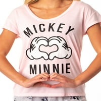 Disney Womens 'Minnie Mickey Mouse rukavice Heart Valentinovo PAJAMA set