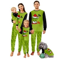 Grinch Porodični božićni setovi padžama, Xmas PJS Mathching Set, PJS Xmas Holiday Sleep Set Unise PJS hlače Podesite odjeću s dugim rukavima