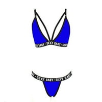 Modni bikini bez leđa za kravate Bralette grudnjak set donje rublje plavi xl