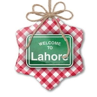 Ornament tiskani jedno oboren zeleni put znan dobrodošli u Lahore Božić Neonblond