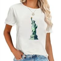 Kip Liberty New York City stilski grafički majica za žene, pamučna majica kratkih rukava za ljetne Columbus