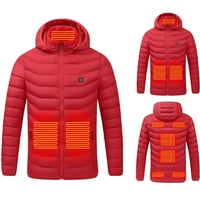 Symoidni muški kaputi od prsluka - vanjska topla odjeća zagrijana za vožnju skijanja ribolovom punjenja putem grijanog kaputa crvene s