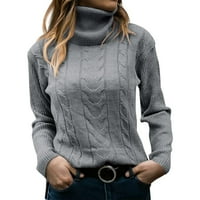 Riforla Women Moda Labavi pleteni džemper Twist rever dugih rukava Duks vrhunske ženske pulover džemper