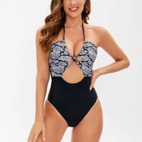 Jedno kupaće kostimi Žene kupaći kostimi modni ispis viseći vrat ljeto plaža kupaći kupalište za žene