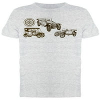 Ručni izvučeni stari automobili postavljaju majicu Muškarci -Image by Shutterstock, muški medij
