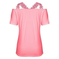 Ženski vrhovi, ljetni čišćenje modnog ženskog ljeta V-izrez Ležerne prilike čipke patchwork solid caims bluzu