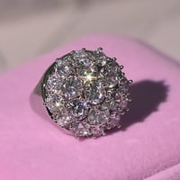 Duhgbne Fashion Women Diamond Round Super Sparkull cirkonijski prsten Dame Jewelry Angažiran prsten