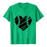 Djevojke majice O-izrez Love Ispisana osnovna žena plus veličina Košulja za čišćenje zelena 8