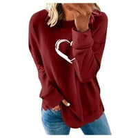 Fatuov zip up hoodie y2k za žene okrugli vrat dugih rukava na dugih rukava modni ispis pada i zimski crveni duksevi m