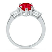 2.3ct kruška rez crvena simulirana rubina 18k bijela zlatna godišnjica angažmana kamena prstena veličine