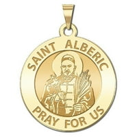 Slikepngold.com Saint Alberic CresCitelli okrugla vjerska medalja Veličina nikla - srebro sterling