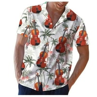 Advoicd muški top havaii tiskani ovratnik na vrhu krasni majica kratkih rukava s dugim rukavima