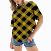 Ženske majice kratki rukav vrhovi bluze Regularne fit t majice Pulover tees vrhovi plairani T-majice