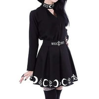 Eguiwyn žene Gothic Punk Witchcraft Moon Magic Chall Simboli naborine mini suknja