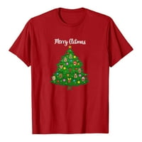 Trendy okrugli vrat Tunic Božićna odjeća za odmor Tunika Ležerna majica kratki rukav vrhovi Lady Slatka GNOME grafičke košulje Comfy bluza za žene crvene s