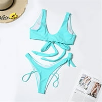 Jedno kupaće kostim za žene Ljetni kupaći kostimi ženski dvodijelni bikini sažet kupaćim kostimicom plavi + s