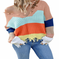 Džemper za žene Jesen modni bolorblok sweater s-xl