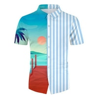 Muška odjeća kratki rukav modni majica Leisure Hawaii Seaside hlače Shorts Striped tiskana plaža Streetwear