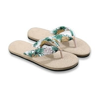 Porfeet Ženske cipele Summer Floral Flip Flops Beach Sandals Protuklizni kampovi, bijeli ananas 35