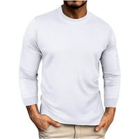HFYIHGF muški pleteni džemper vrhovi dugih rukava Crewneck majica casual lagana mekana udobnost jeseni zimske majice za pulover bijeli xxl