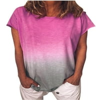 Justvh Ženska majica kratkih rukava s kratkim rukavima od tiskanih ležerne labave bluze