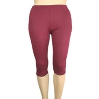 WRCNOTE WOMENS Elastični struk Solid Color Capris Hlače Loungeward Slim Fit Ležerne prilike