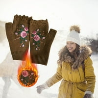 Aoochasliy zimske rukavice čišćenje zima toplo za slobodno vrijeme pletene rukavice tople rukavice pletene rukavice od pola prstiju