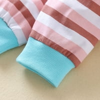 Toddler Fall Outfits novorođenče novorođenčad Dječji dječaci Dugi rukav Stripes Print Top + Stripes Hlače setovi ružičaste 90
