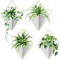 Hemoton Set 3D Vivid zelene biljke Zidne naljepnice Izmjenjive DIY Green Biljke zidne naljepnice u obliku