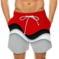 Muški kratke hlače Ležerne prilike ljetne elastične struke 3D ispisane prugaste ukrašene kratke hlače