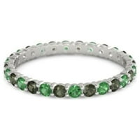 Smaragd sa zelenim apatitnim okruglim vječnim vjenčanim prstenom
