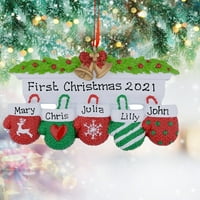Personalizirani obiteljski Božićni Xmas Tree Bauble Decoration Ornament Mittens Obiteljski Božićni ukrasi Yutnsbel