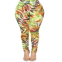 Luxplum ženske gamaše Tummy Control jeggings Tie dye yoga hlače Stretch pantalona vježbanje Green Orange