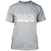Crni živi važni tiskani majica majica kratki rukav sport sivi tee 2x-veliki