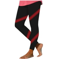 Bejzbol tajice za žene pogubljenje za žene Grafički casual trčanje nogavice za žene Dukserice Žene Yoga hlače Crne hlače za žene Capri gamaše plaža Clasy Y2K mekani osnovni crveni m