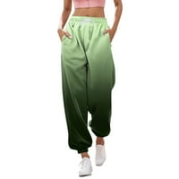 Teretne pantalone za žene Trendy Print Dno Duksecorgo hlače Džepovi visoki struk Sporty Gym Fit Jogger Hlače