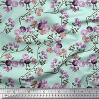 Soimoi Rayon tkanina od lišća i božur cvjetni dekor od tiskanog dvorišta široko