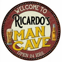 Ricardo's Man Cave 14 Okrugli metalni znak Kuhinjski bar zidni dekor 100140035431