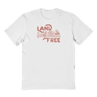 Americana Zemljište besplatne pamučne majice grafike crne muške