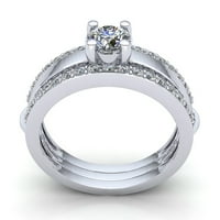 Originalni 1CT okrugli rez Diamond Dame Bridal Solitaire Golvers Angažman prsten Čvrsta 14K ruža, bijela