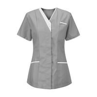 Ženske medicinske sestre Tunika Jedinstvena klinika njegovateljica V-izrez zaštitna odjeća na vrhu džepova