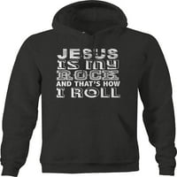 Isus je moj stijen i tako se kolum pulover pulover srednje tamno siva