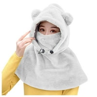 Ženska topli plišana pokrivača za zaštitu od hladnog pogotka za zaštitu od lica na otvorenom maska, šešir za masku i provjerite šešir