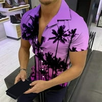 Daqian Muns Majice Clearence muške havajske majice za plažu ljetni boho majica Muška majica Clearence Purple 8