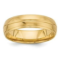 14k žuti zlatni prsten za vjenčanje Comfort Standard Fit Fancy