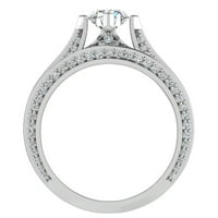 1. CT nož ivica Pavé set Diamond Wedding Ring sa bend 14k bijelo zlato