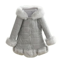 Toddler Baby Girl Warm Coat Kids Little's Dečji kaput Zimska topla faur kožna dugme dolje jakna s gornjim odjećom s kapuljačom s dugim rukavima 3- godine